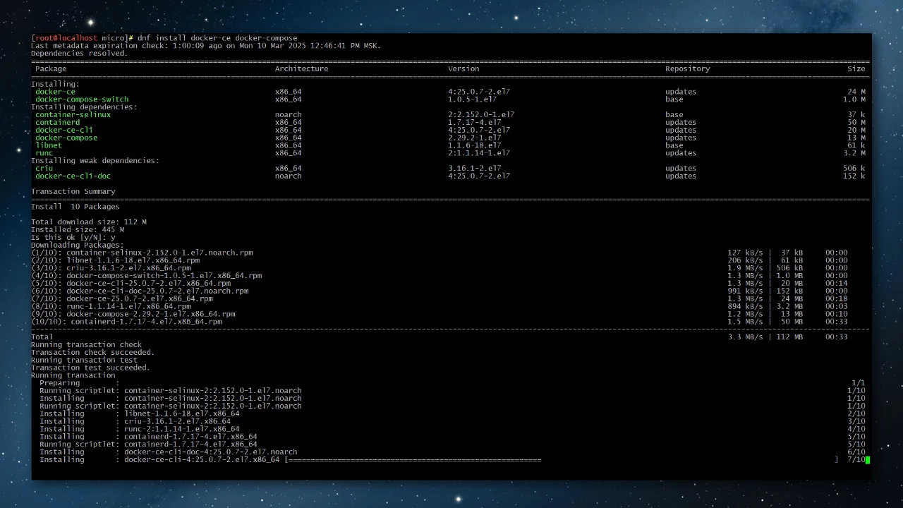 Starting installation on CentOS distribution