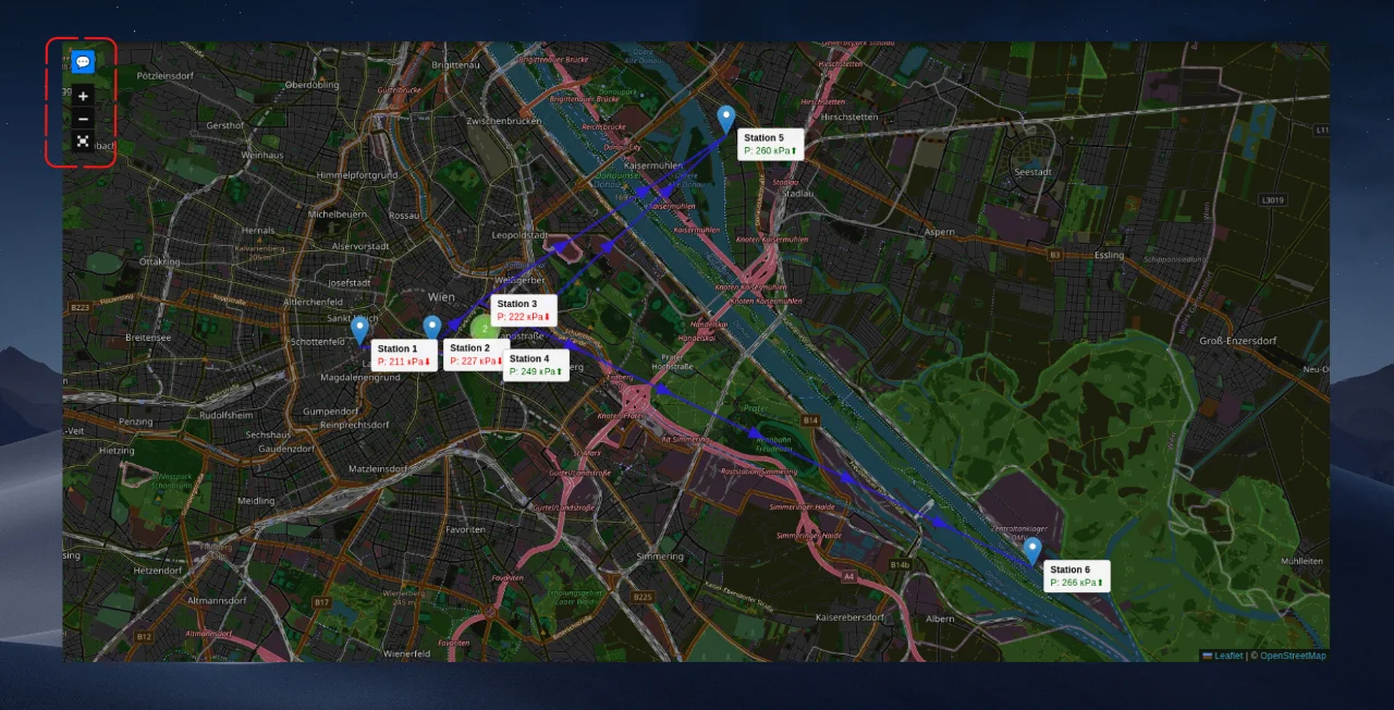 Map toolbar with zoom, fullscreen, and tooltip toggle controls.