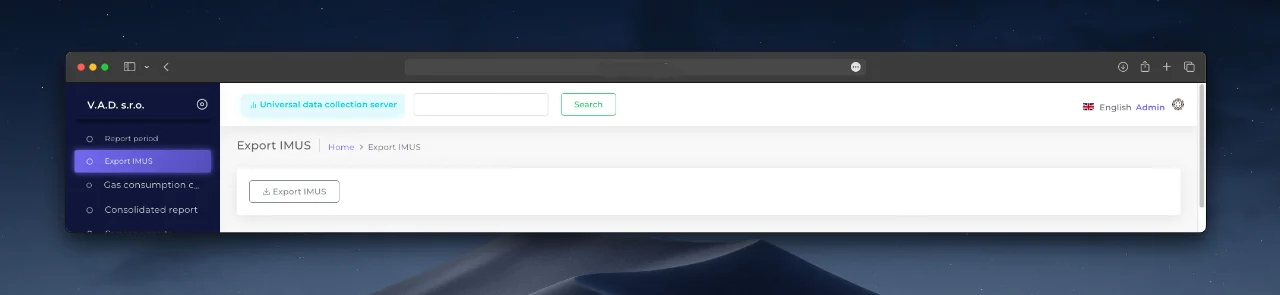 Report generation window in IMUS format.